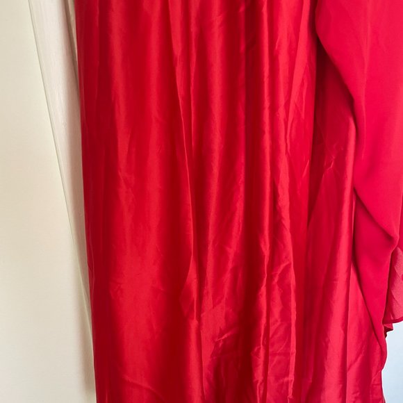 Fame and Partners Red Formal Lined Full Length Skirt Size US 4 - Picture 5 of 7